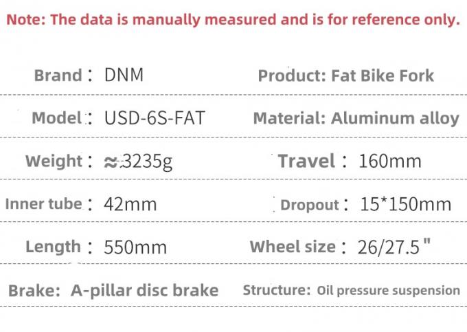 Dnm USD-6S FAT 26er 逆の脂肪自転車懸垂フォーク マウンテンバイクフォーク 2
