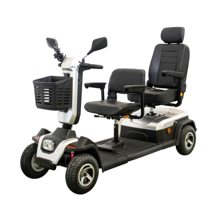 950W デュアルシート電気モビリティスクーター 電気磁気ブレーキ付き 屋外旅行 白 0